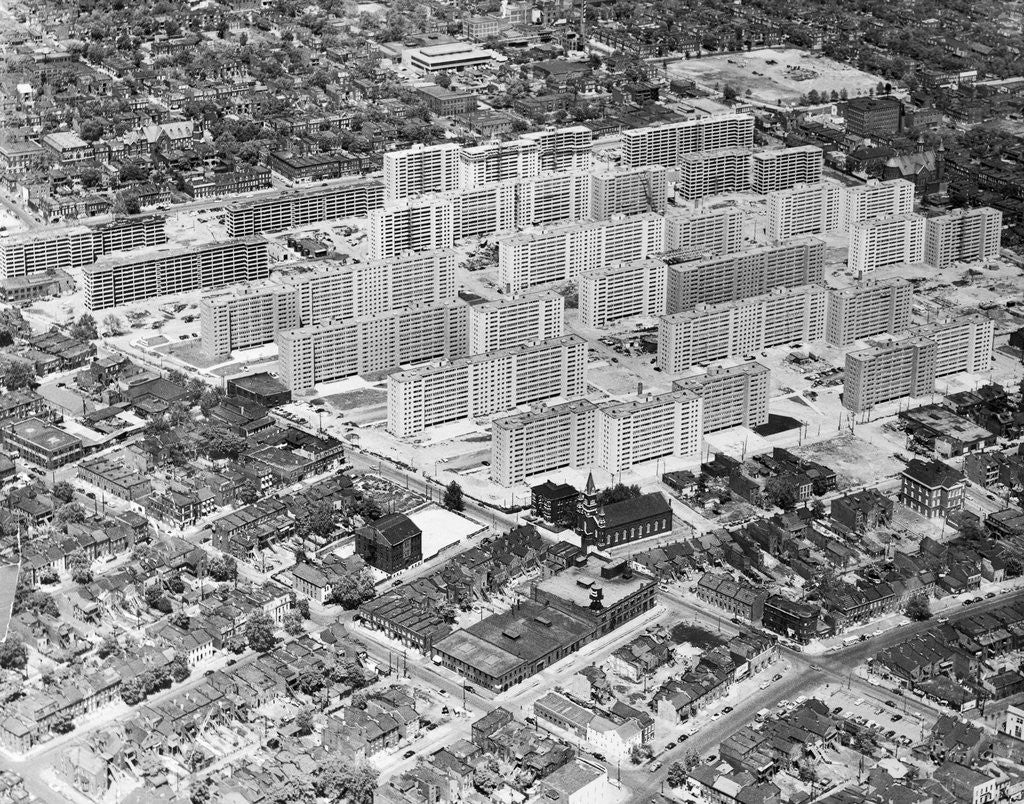 Detail of Aerial View of St. Louis Housing Project by Anonymous