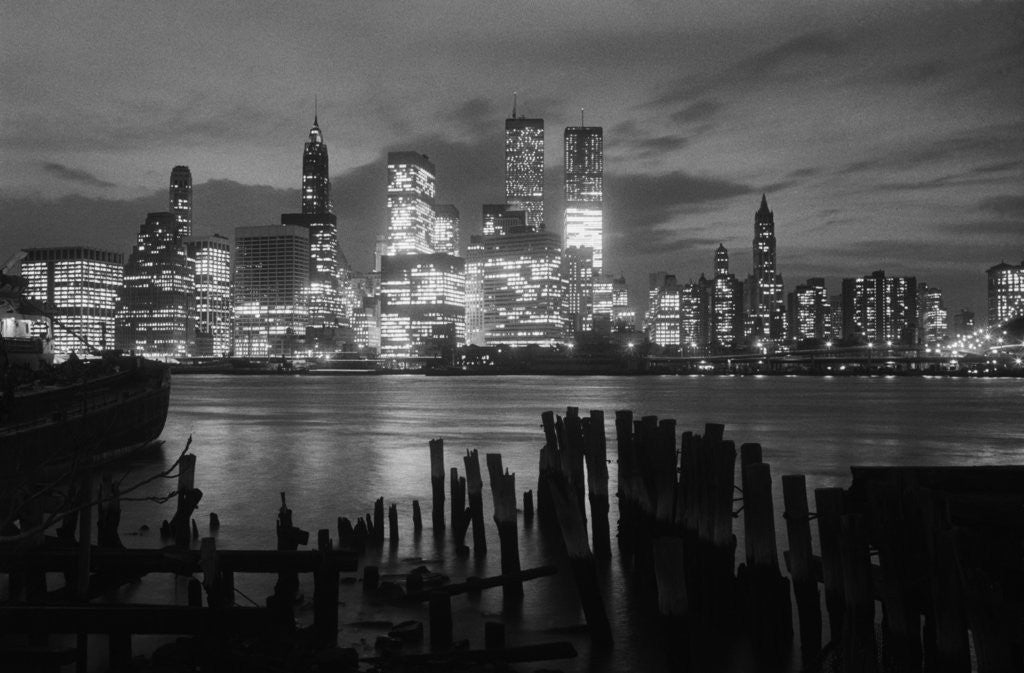 Detail of View of Manhattan Skyline from Brooklyn by Anonymous