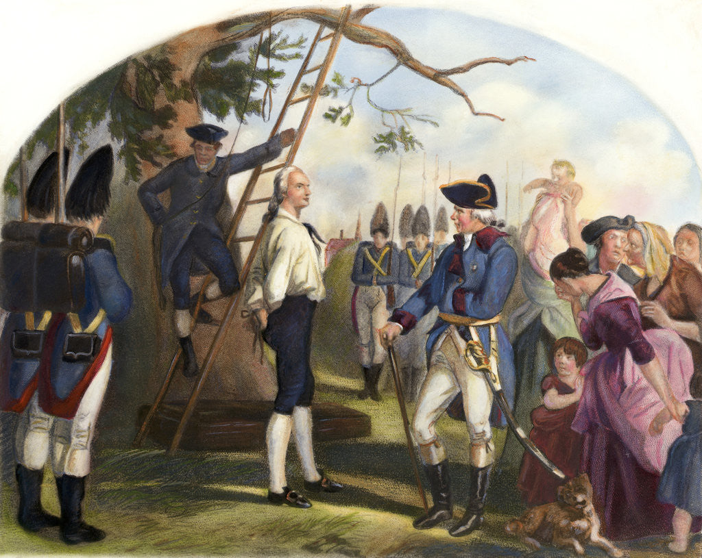 Detail of Nathan Hale Led to His Execution Illustration by Corbis