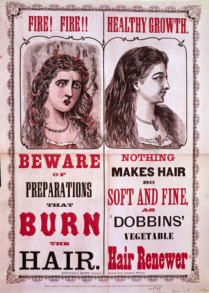 Detail of Poster For Dobbins' Hair Renewer by Anonymous