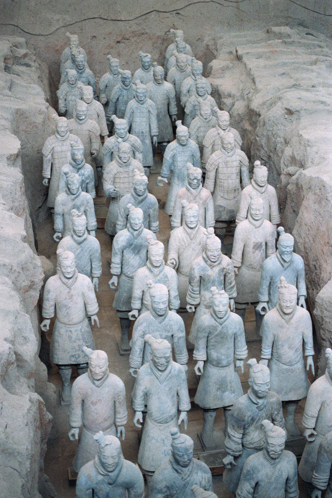 Detail of Terra Cotta Soldiers in Qin Shi Huangdi Tomb by Corbis