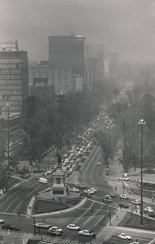 Detail of Dense Smog Surrounding Mexico City by Corbis