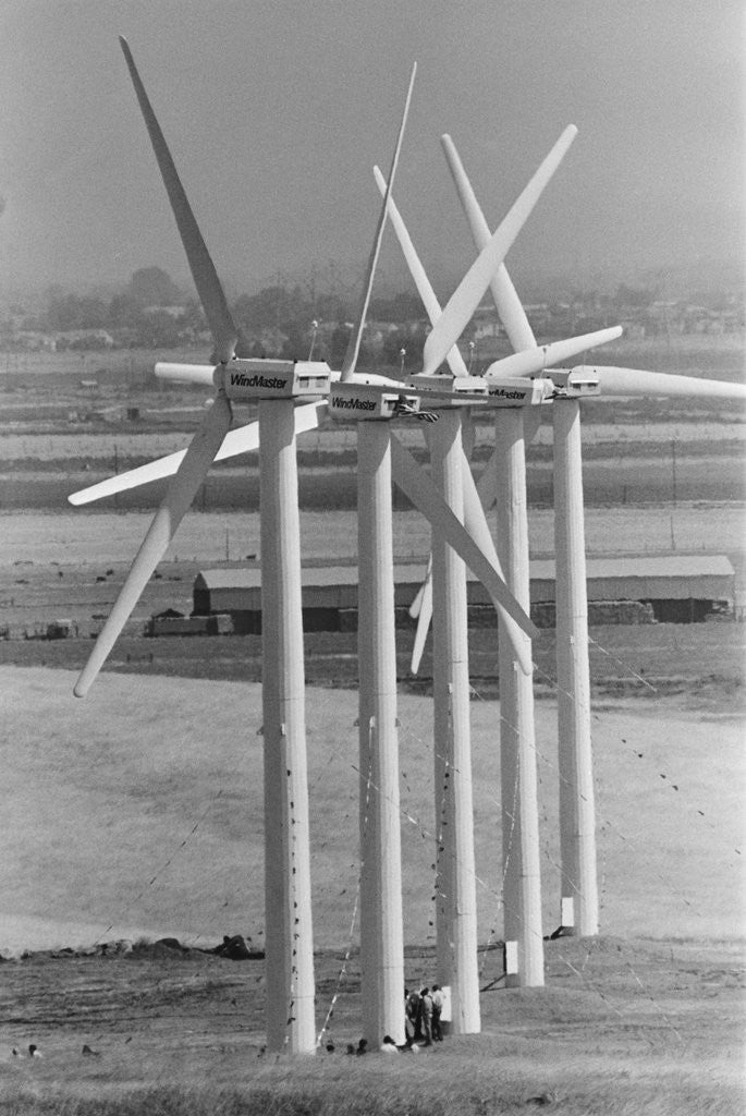 Detail of Row of Wind Turbines at Wind Farm by Anonymous