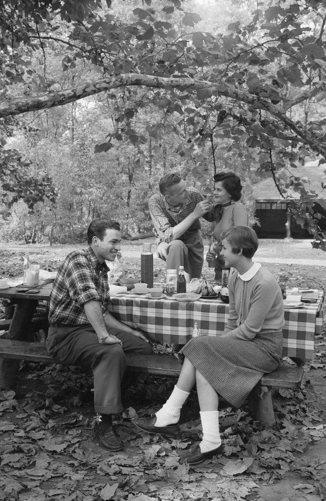 Detail of Couples On a Picnic by Anonymous