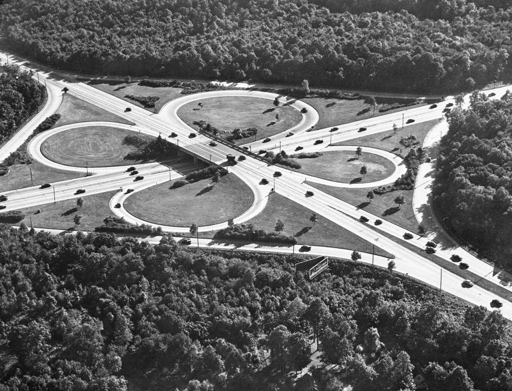 Detail of Cloverleaf Intersections of Highways by Corbis
