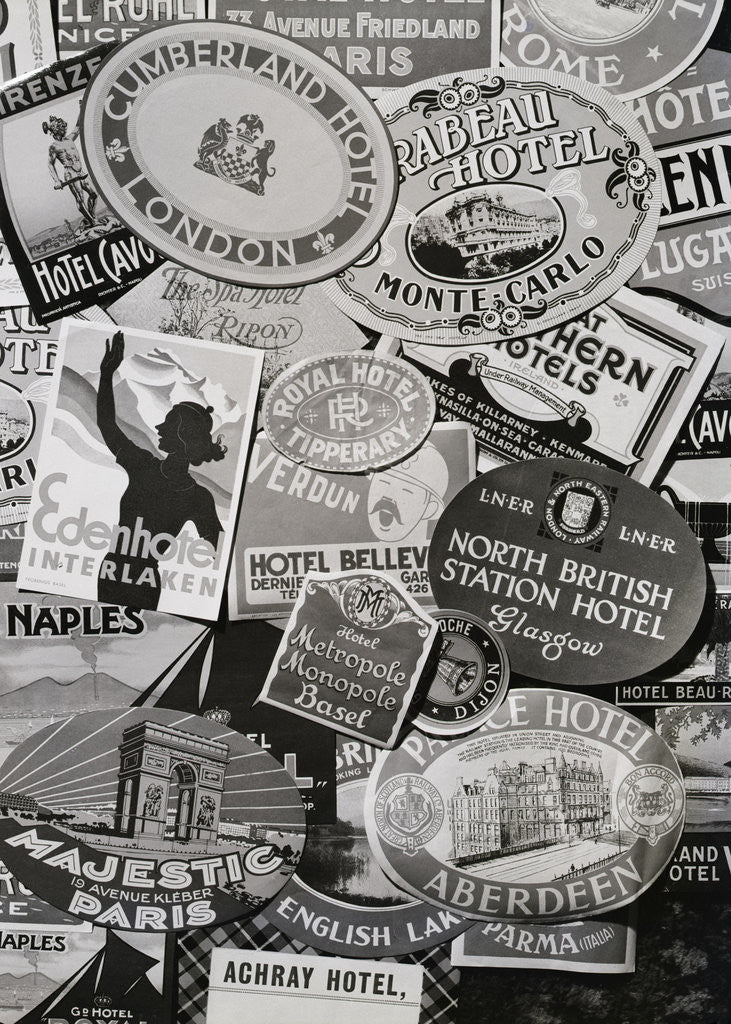 Detail of European Hotel Labels by Anonymous