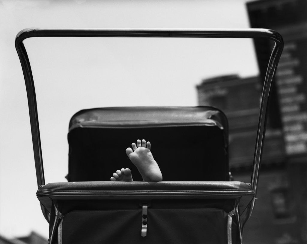 Detail of Baby's Feet Peeking out of Carriage by Anonymous