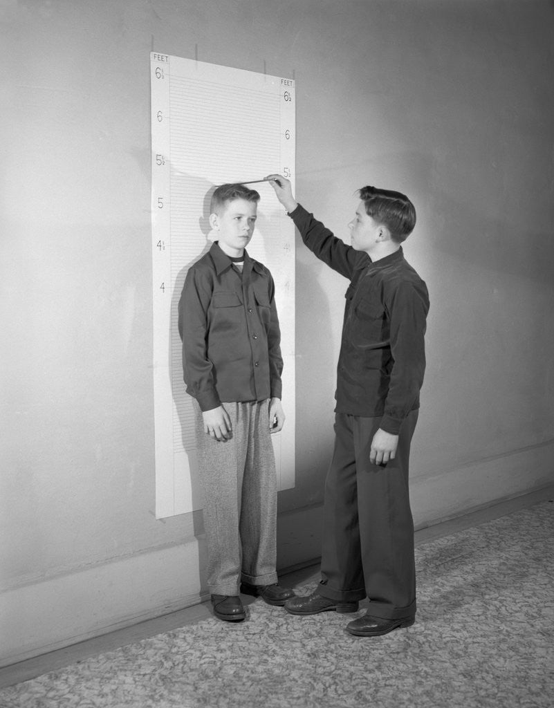 Detail of Boys Measuring Each Other by Anonymous