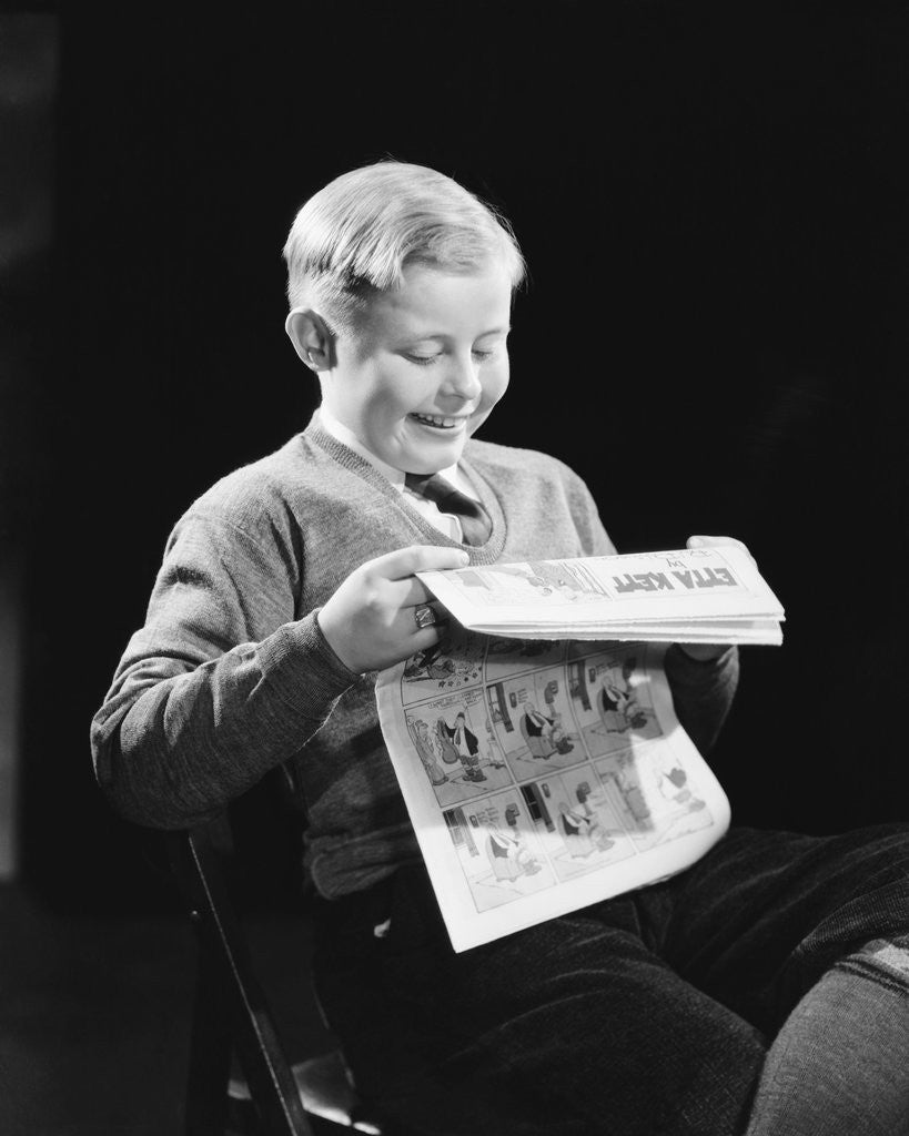 Detail of Boy Reading Comics by Anonymous