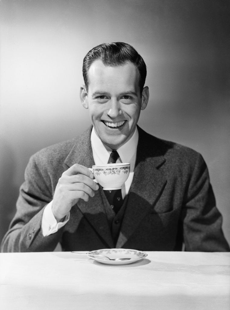 Detail of Man Drinking Tea by Anonymous