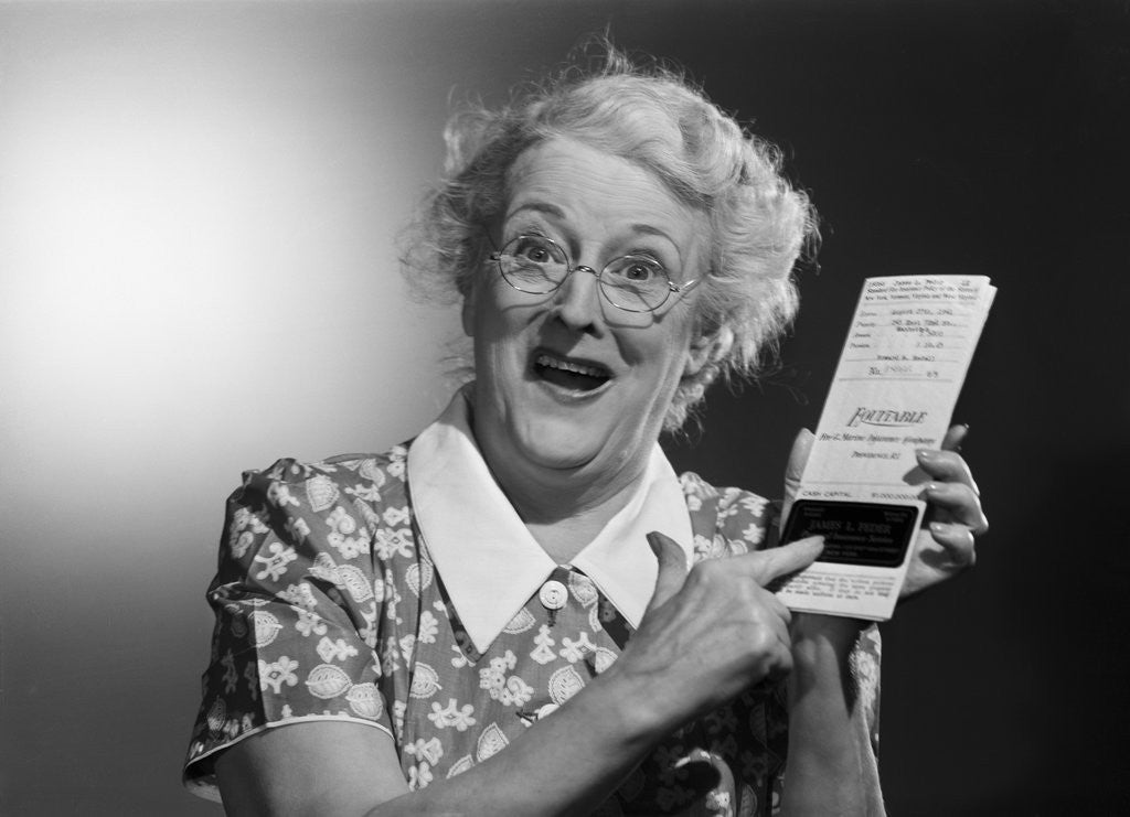 Detail of Old Woman with Excited Expression by Anonymous