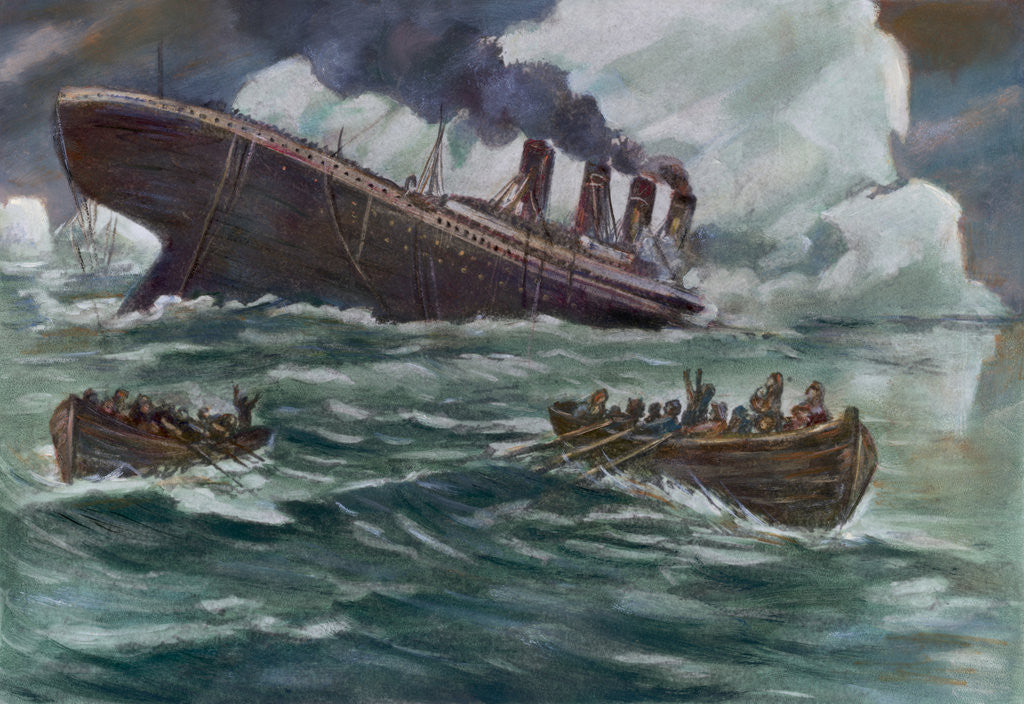 Detail of Drawing of the Sinking of the Titanic by Anonymous
