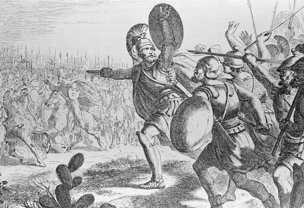 Detail of Illustration Showing the Battle of Thermopylae by Corbis