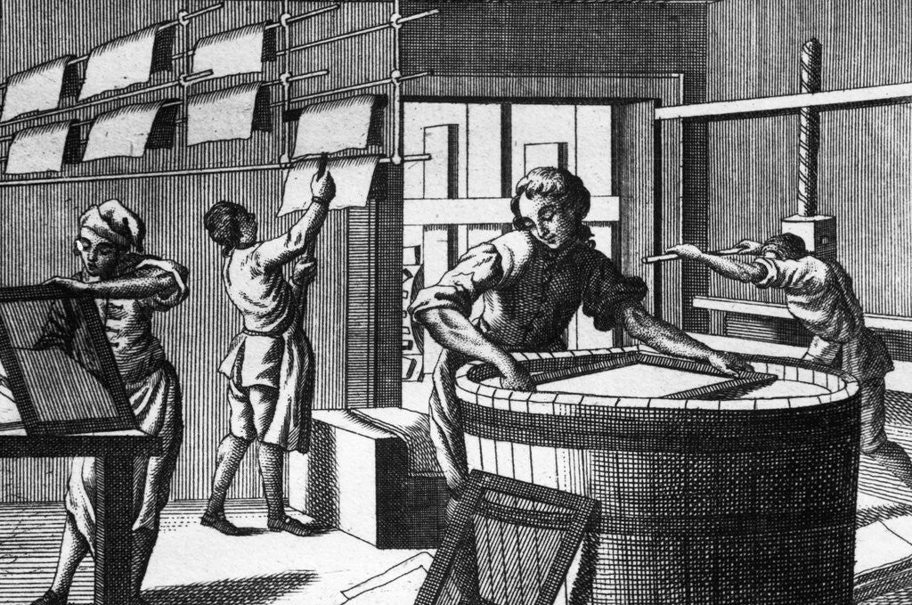 Detail of 18th-Century Engraving of The Papermaker by Anonymous