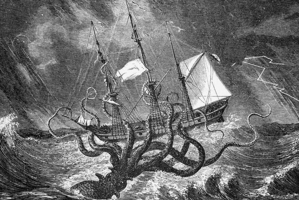Detail of Seamonsters, The Kraken by Corbis