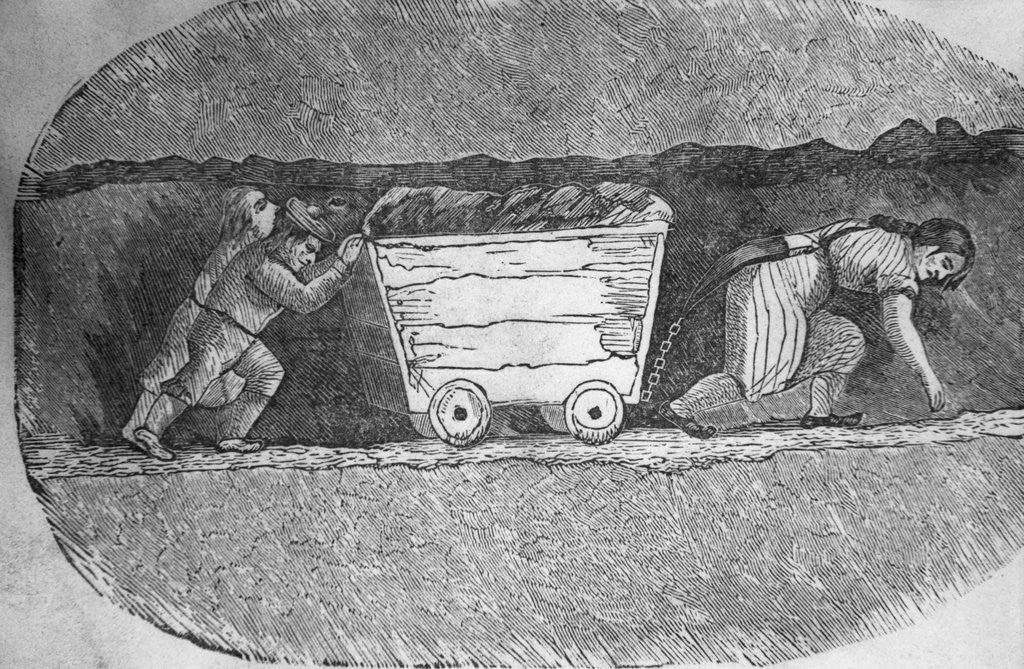 Detail of Illustration of Children Working in an English Coal Mine by Corbis