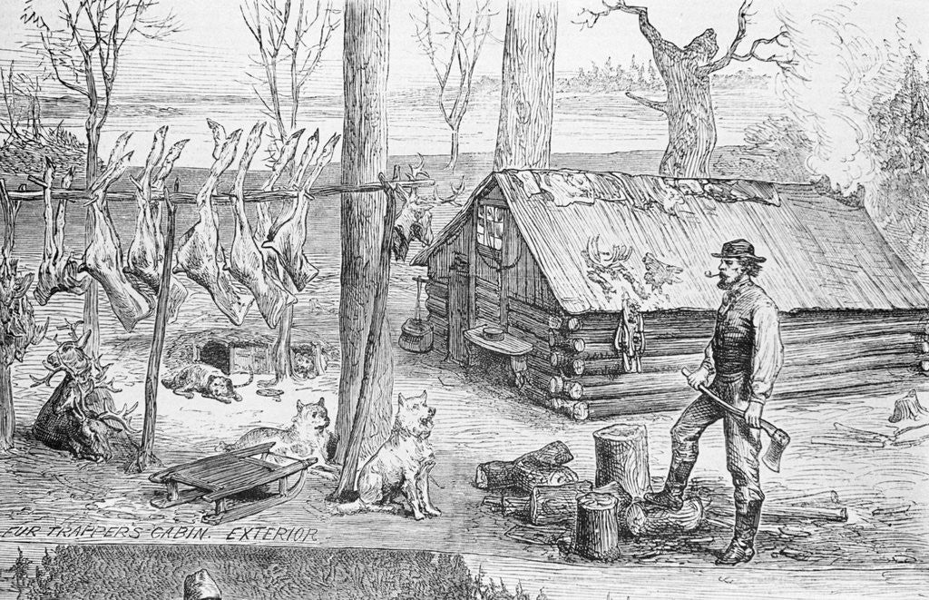 Detail of Fur Trapper's Log Cabin In Canada by Anonymous
