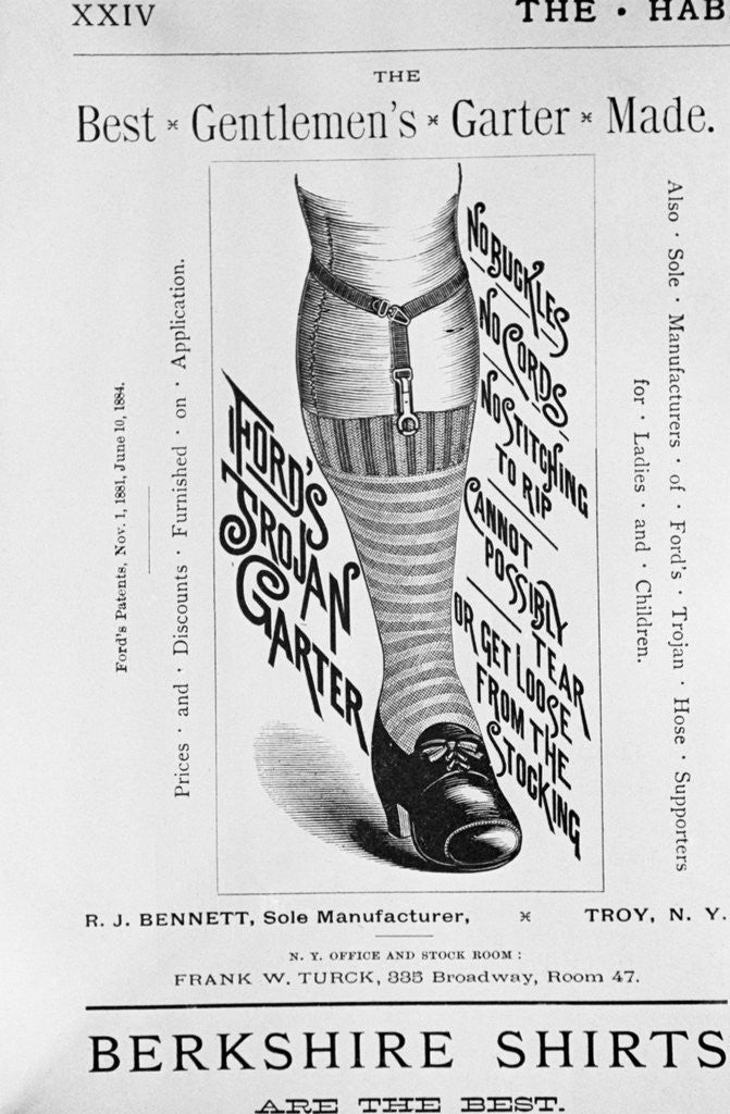 Detail of Gentlemen'S Garter Advertisement by Anonymous