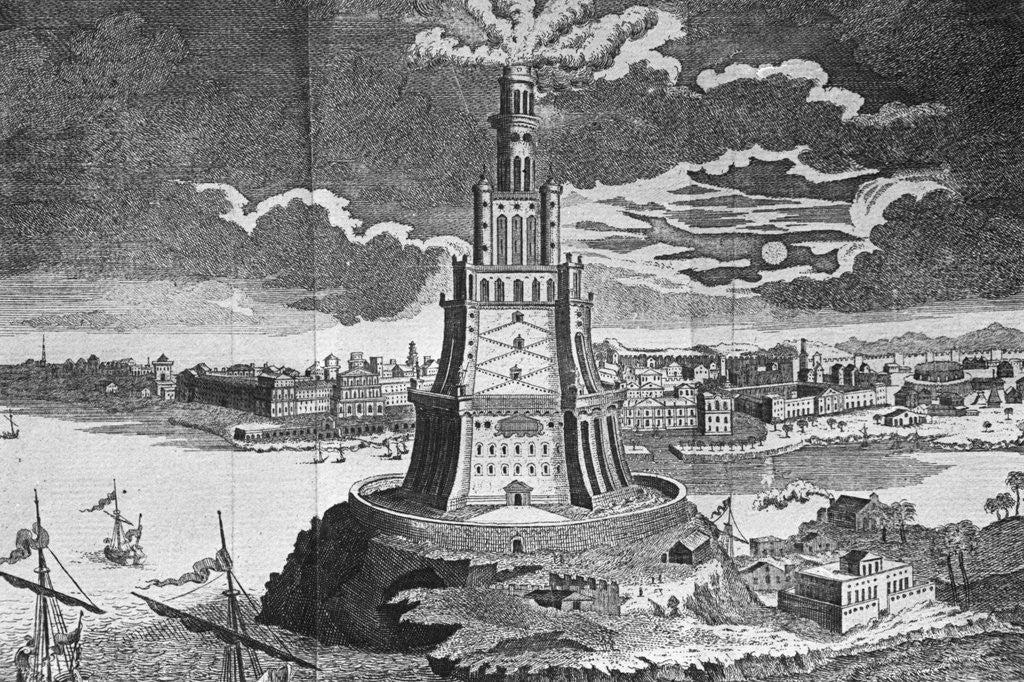 Detail of The Lighthouse of Alexandria on Pharos Island by Anonymous