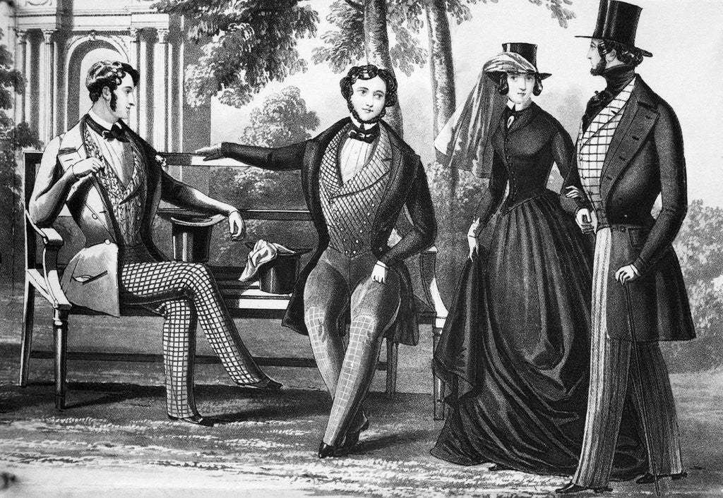 Detail of Typical Men/Women Fashions Of 1847 by Corbis