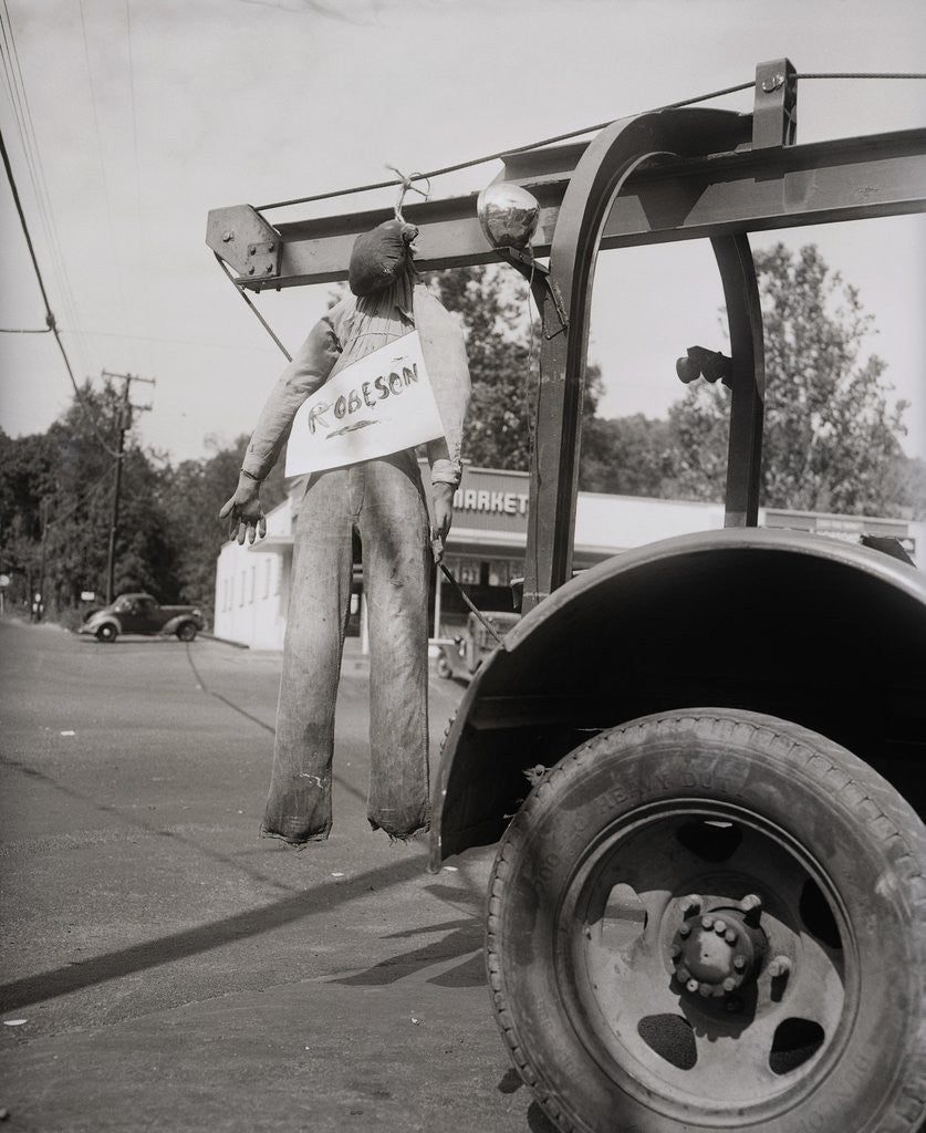 Detail of Effigy To Paul Robeson Hanging On Truck by Anonymous