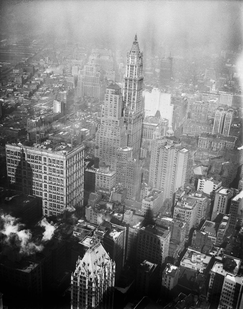 Detail of Aerial View of the Woolworth Building in Manhattan by Anonymous