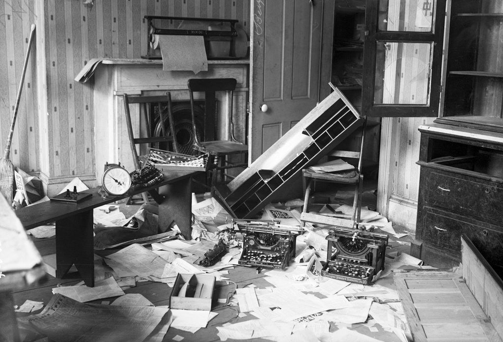 Detail of Communist Head Quarters Raided By Police by Anonymous