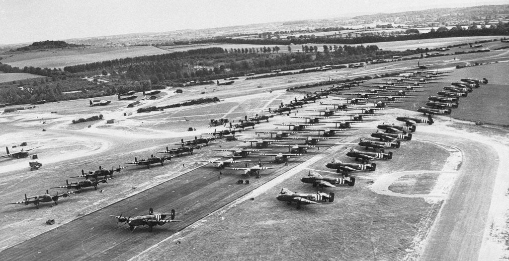 Detail of Bombers at Airfield by Corbis