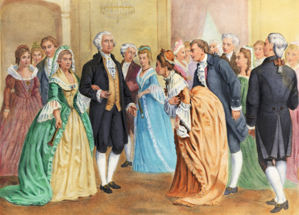 Detail of George and Martha Washington at Presidential Reception by Anonymous