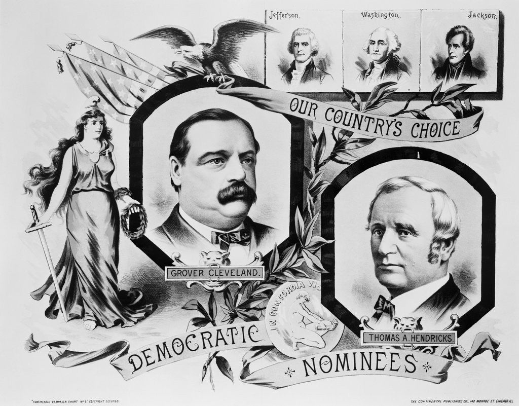 Detail of Election Poster for Grover Cleveland by Anonymous