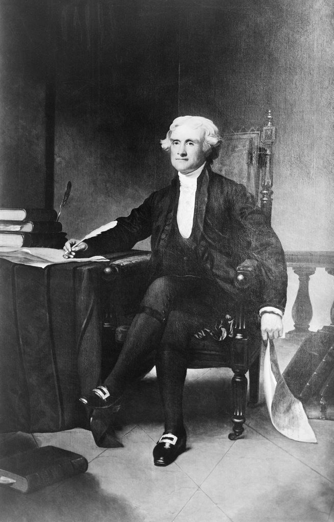 Detail of Portrait of Thomas Jefferson by Anonymous