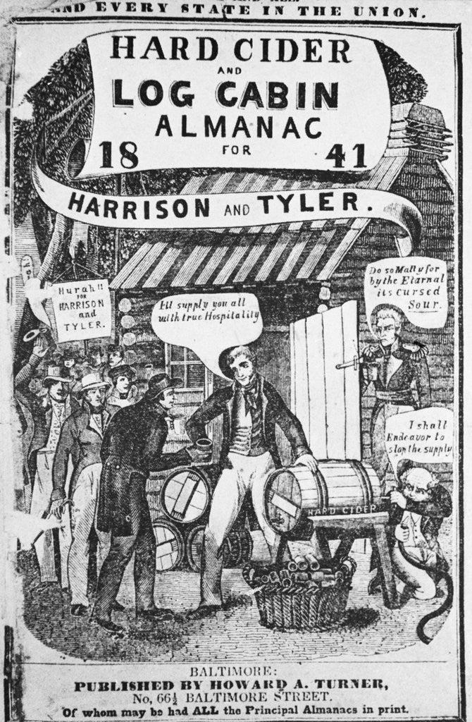 Detail of Almanac Cover Depicting Harrison and Tyler by Anonymous