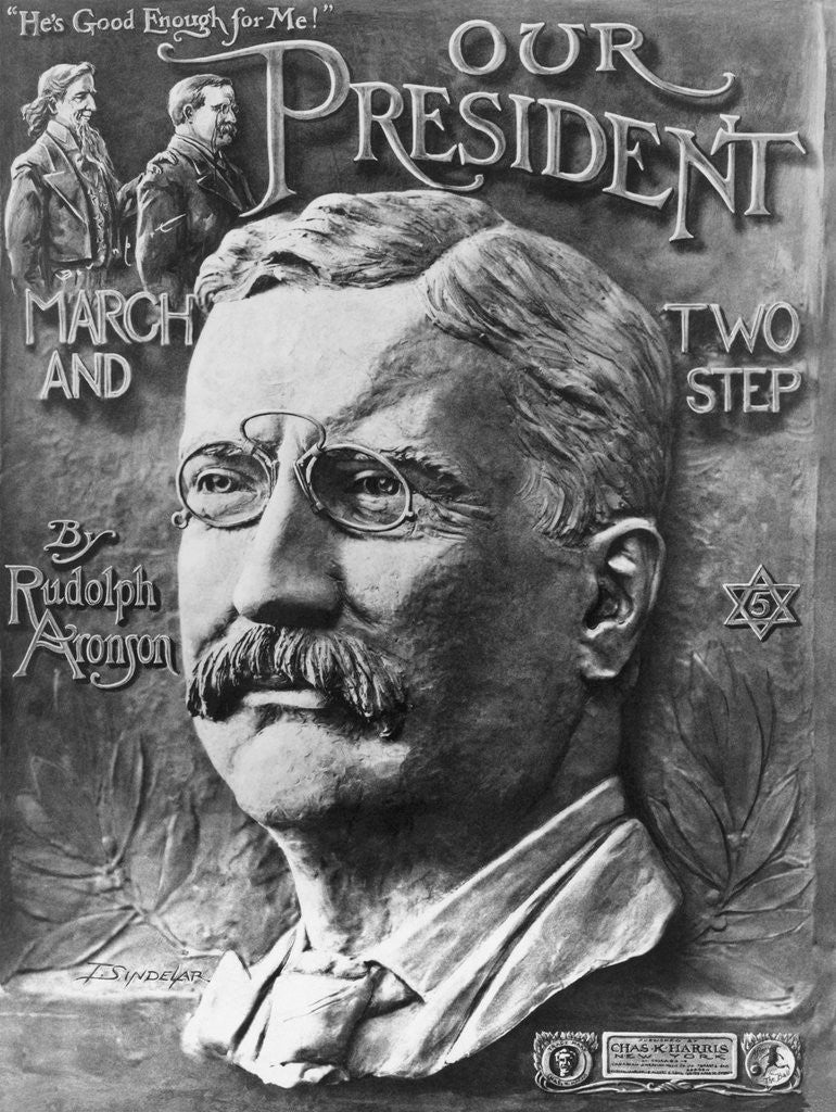 Detail of Theodore Roosevelt Campaign Music Illustration by Anonymous