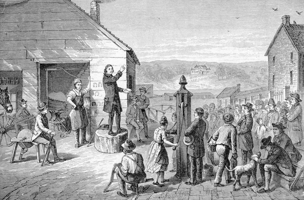 Methodius Preaching Engraving of the First Methodist Sermon in Baltimore posters & prints ...