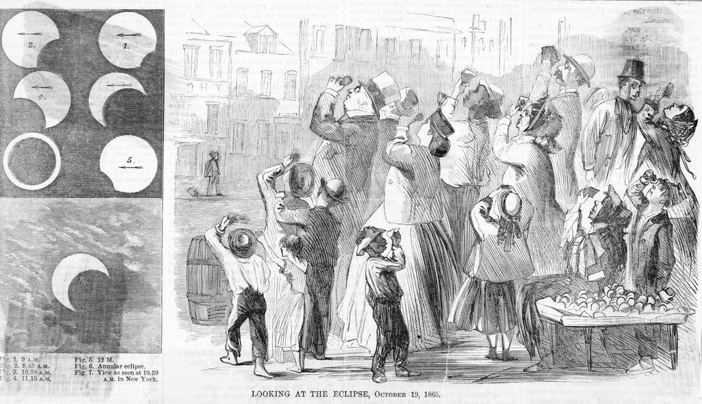 Detail of Watching The 1865 Eclipse by Anonymous