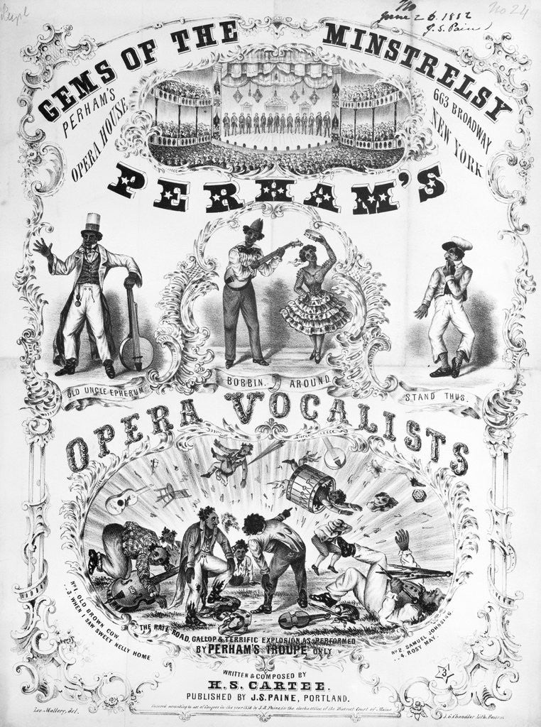 Detail of Advertisement For Minstral Show by Anonymous