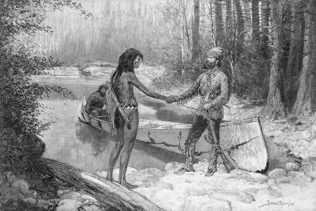 Detail of Du Bois Meeting Indian by Anonymous