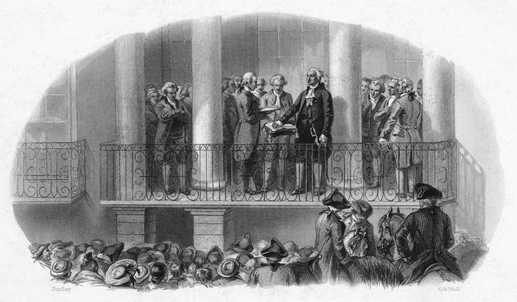 Detail of Inauguration Of Washington In City Hall by Anonymous