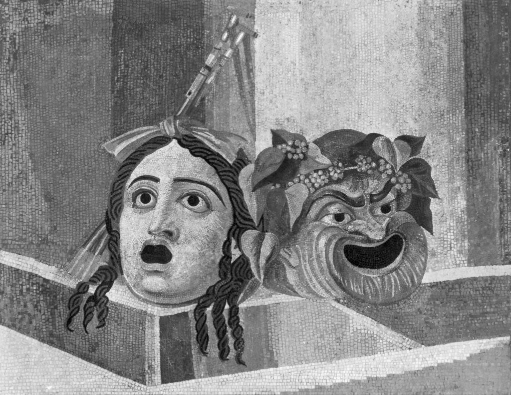 Detail of Masks Of Tragedy And Comedy by Anonymous