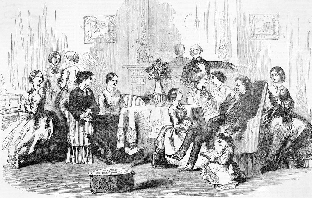 Detail of Brigham Young and His Wives by Anonymous