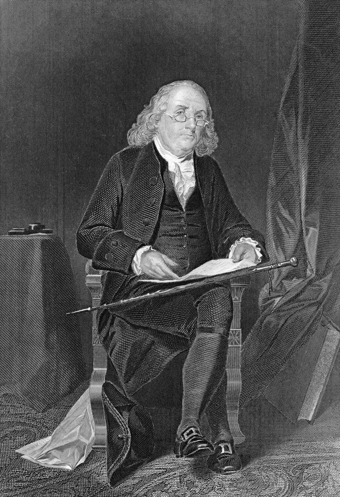 Detail of Seated Portrait of Benjamin Franklin by Anonymous