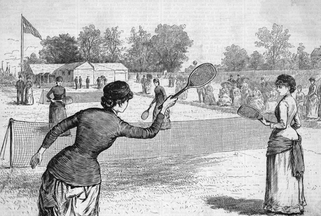 Detail of Ladies Lawn Tennis Tourney; Illustration by Anonymous