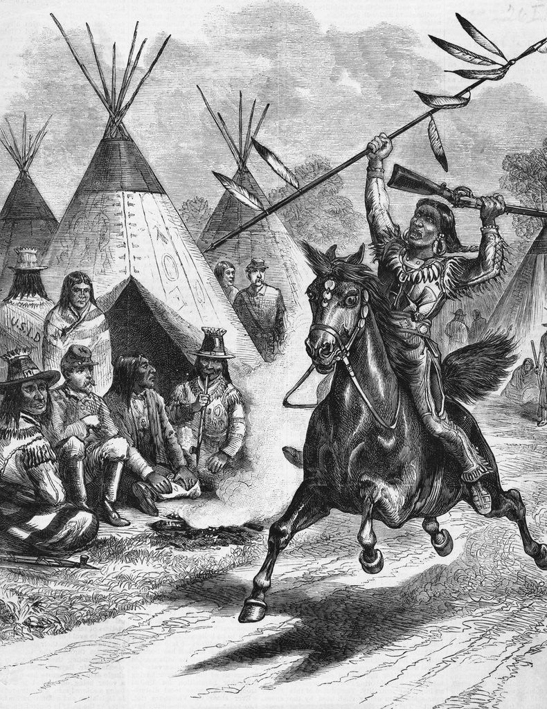 Detail of Illustration Of Indian On Horse Back by Anonymous