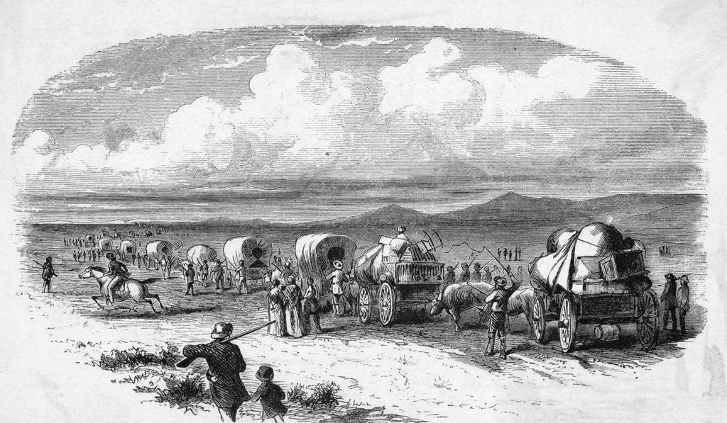 Detail of Emigrants On The Way West Pre Civil War by Anonymous