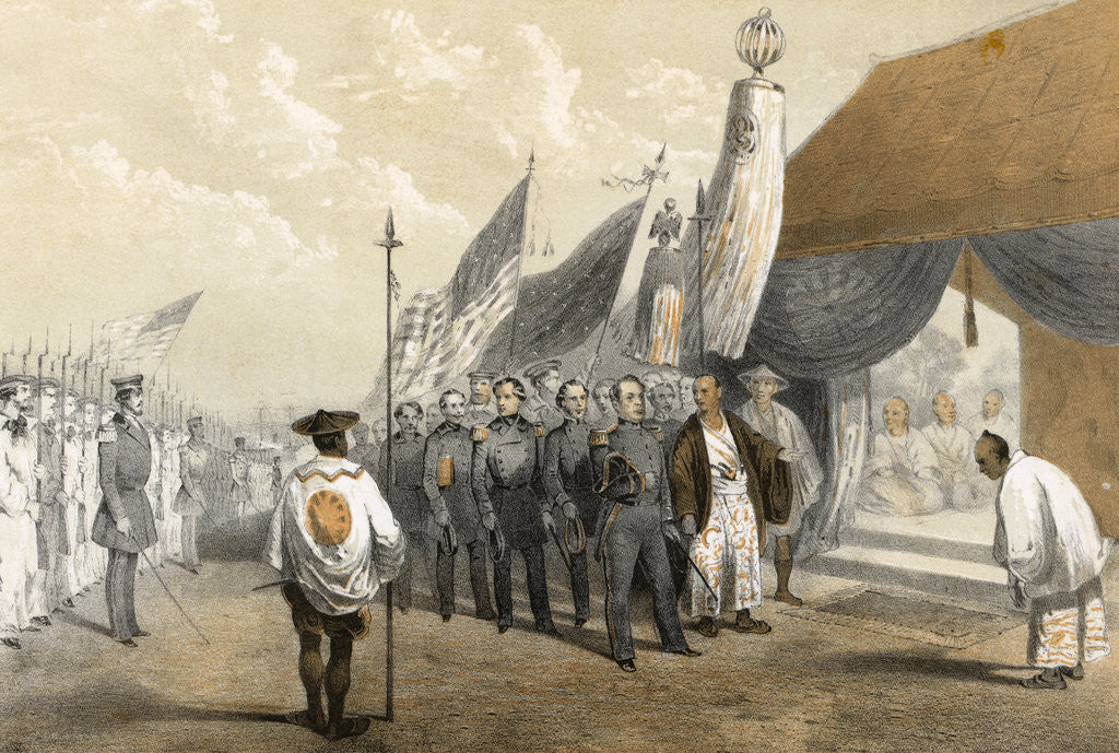 Detail of Commodore Perry Meets Commisioners by Anonymous