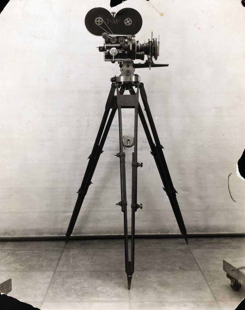 Detail of Early Movie Camera on Tripod by Anonymous