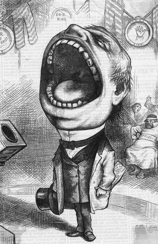 Detail of Mouthpiece Cartoon; Woodcut by Anonymous