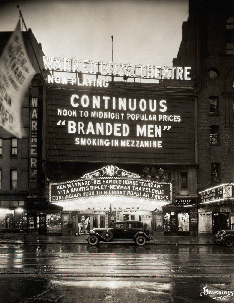 Detail of Warner Brothers Theatre Marquee by Anonymous