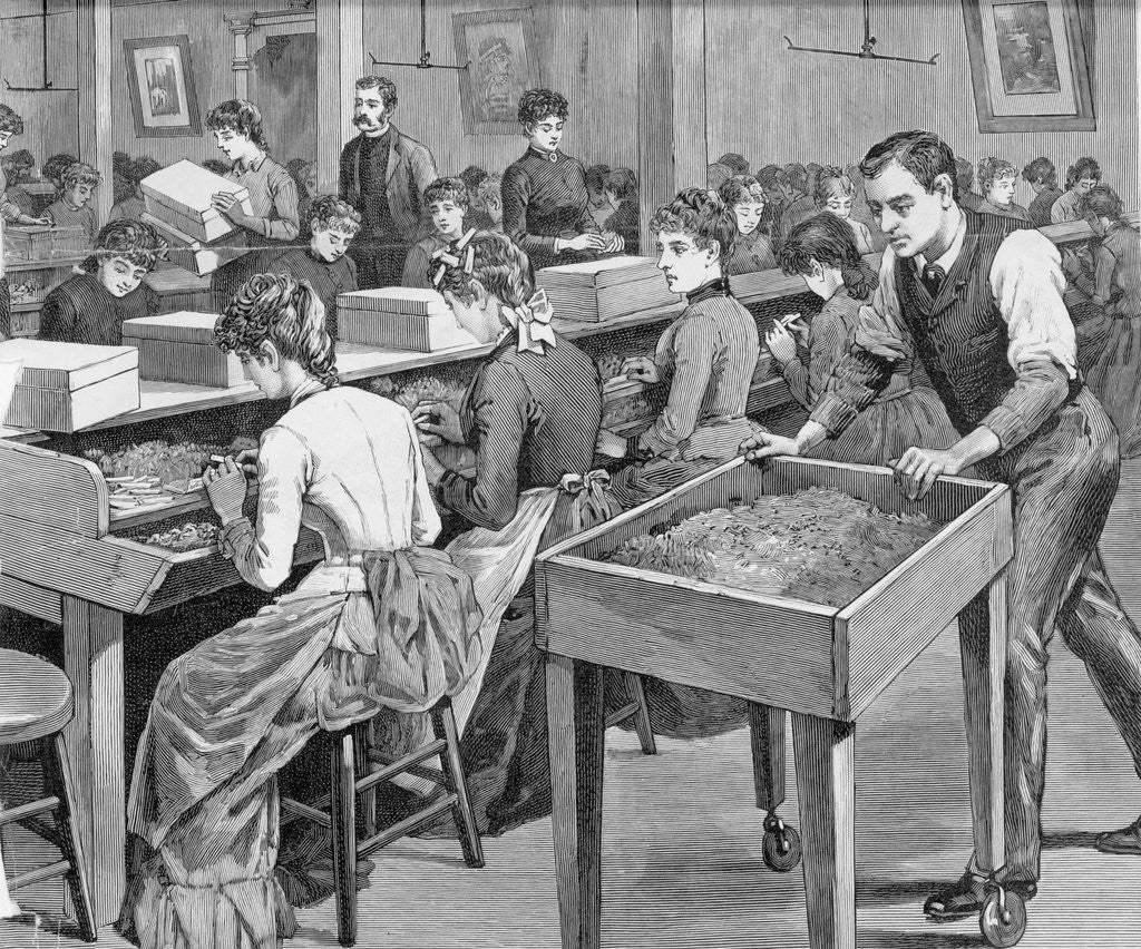 Detail of Cigarette Factory With Women Working by Anonymous