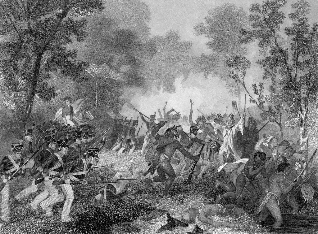 Detail of Battle Of Tippecanoe; Copper Engraving by Anonymous